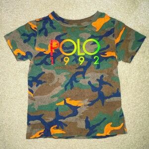 Boys POLO Ralph Lauren Camo Blaze Orange T Shirt